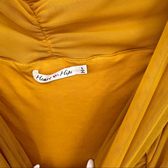 Heart & Hips Ruched Orange Dress Size Large - Picture 8 of 8